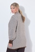 Long-Strickjacke, Straight Fit, offene Jacke, Zackenmuster