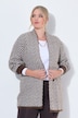 Long-Strickjacke, Straight Fit, offene Jacke, Zackenmuster