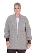 Long-Strickjacke, Straight Fit, offene Jacke, Zackenmuster