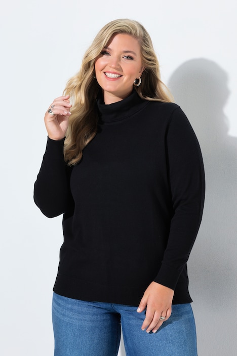 Rollkragenpullover, Straight Fit, Langarm