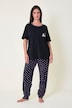 Pyjama, Zweiteiler, Katze, gepunktete Hose