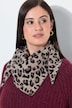 Trekantet tørklæde i finstrik med leopardprint