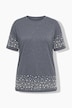 T-Shirt, Boxy Fit, Halbarm und Saum mit Zierperlen