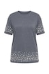 T-Shirt, Boxy Fit, Halbarm und Saum mit Zierperlen