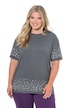 T-Shirt, Boxy Fit, Halbarm und Saum mit Zierperlen