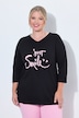 T-Shirt, Komfort Fit, Smiley-Schriftzug, 3/4-Ärmel