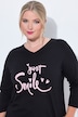 T-Shirt, Komfort Fit, Smiley-Schriftzug, 3/4-Ärmel