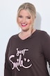 T-Shirt, Komfort Fit, Smiley-Schriftzug, 3/4-Ärmel