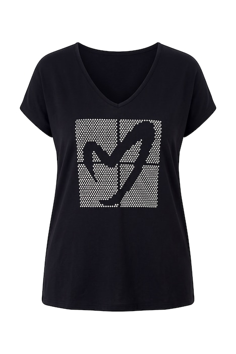Metallic Heart Cap Sleeve Tee