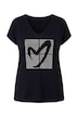 Metallic Heart Cap Sleeve Tee