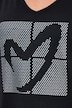 T-Shirt, A-Linie, Glitzer-Herz, Saum hinten länger