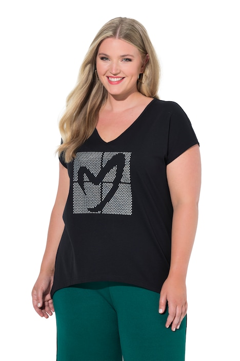 Metallic Heart Cap Sleeve Tee
