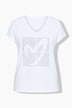 T-Shirt, A-Linie, Glitzer-Herz, Saum hinten länger