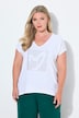 T-Shirt, A-Linie, Glitzer-Herz, Saum hinten länger