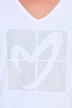 T-Shirt, A-Linie, Glitzer-Herz, Saum hinten länger