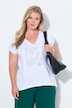 T-Shirt, A-Linie, Glitzer-Herz, Saum hinten länger