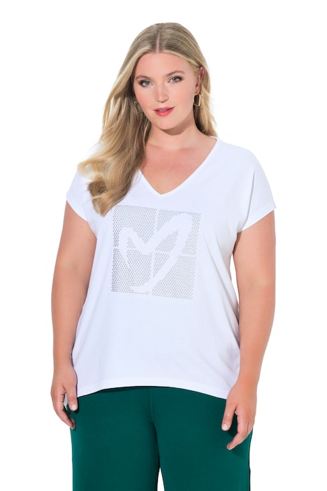 Metallic Heart Cap Sleeve Tee