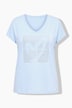 T-Shirt, A-Linie, Glitzer-Herz, Saum hinten länger