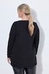 Longsleeve, A-Linie, Herz-Motiv, offenkantige Abschlüsse