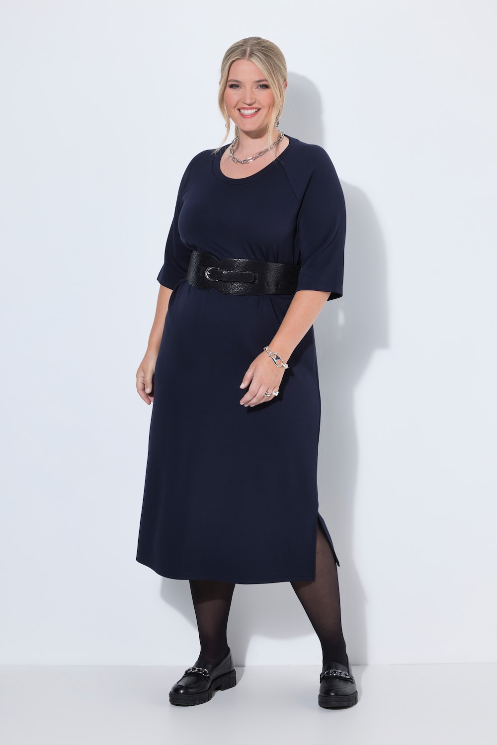 Jerseykleid, A-Linie, Modalmix-Jersey, 3/4-Ärmel