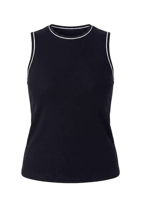 Contrast Piping Ribbed Tank Top