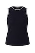 Contrast Piping Ribbed Tank Top