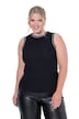 Contrast Piping Ribbed Tank Top