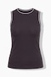 Ripptop, Slim Fit, weißes Piping