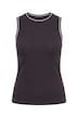 Contrast Piping Ribbed Tank Top