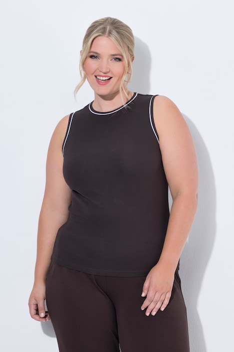 Ripptop, Slim Fit, weißes Piping