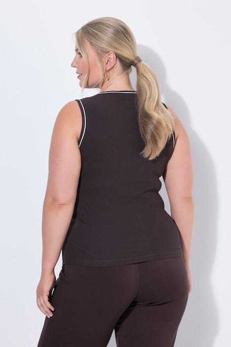 Ripptop, Slim Fit, weißes Piping