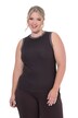 Contrast Piping Ribbed Tank Top
