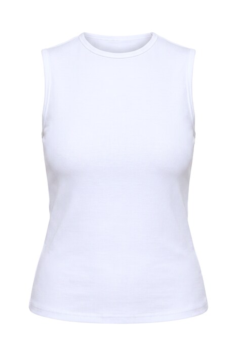 Contrast Piping Ribbed Tank Top