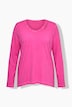 T-shirt met lange mouwen, gebreid detail, A-lijn, V-hals