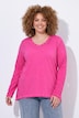 T-shirt met lange mouwen, gebreid detail, A-lijn, V-hals