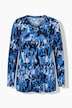 Shirt met lange mouwen, letters, A-lijn, V-hals, lange mouwen