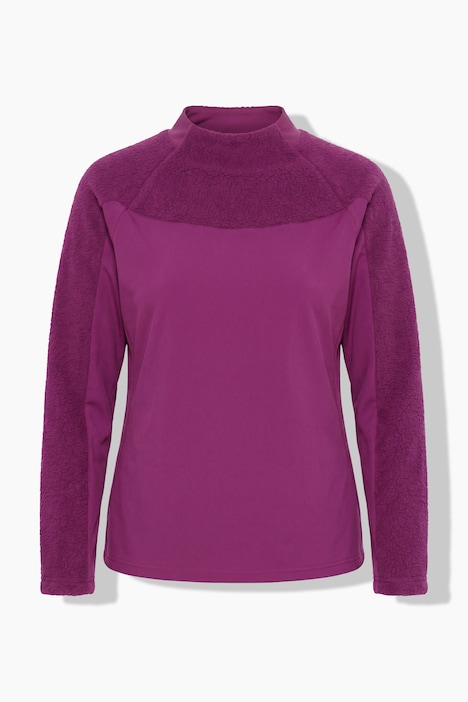 Sweatshirt, Teddyfleece, Stehkragen, Langarm, Daumenloch