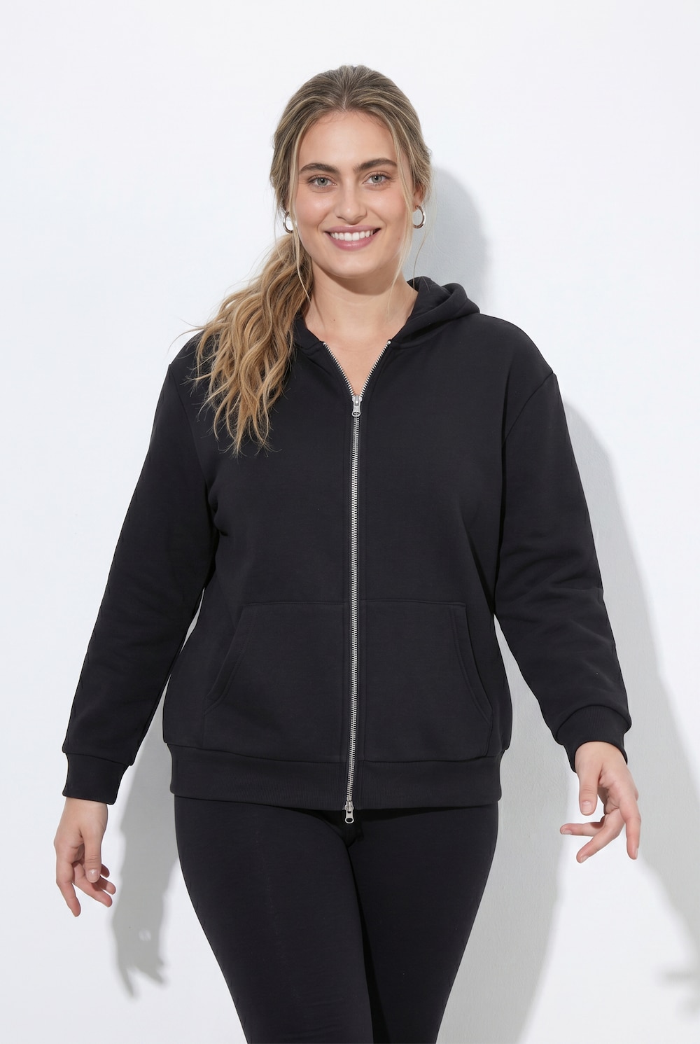 Sweatjacke, Webpelzfutter, Kapuze, Langarm