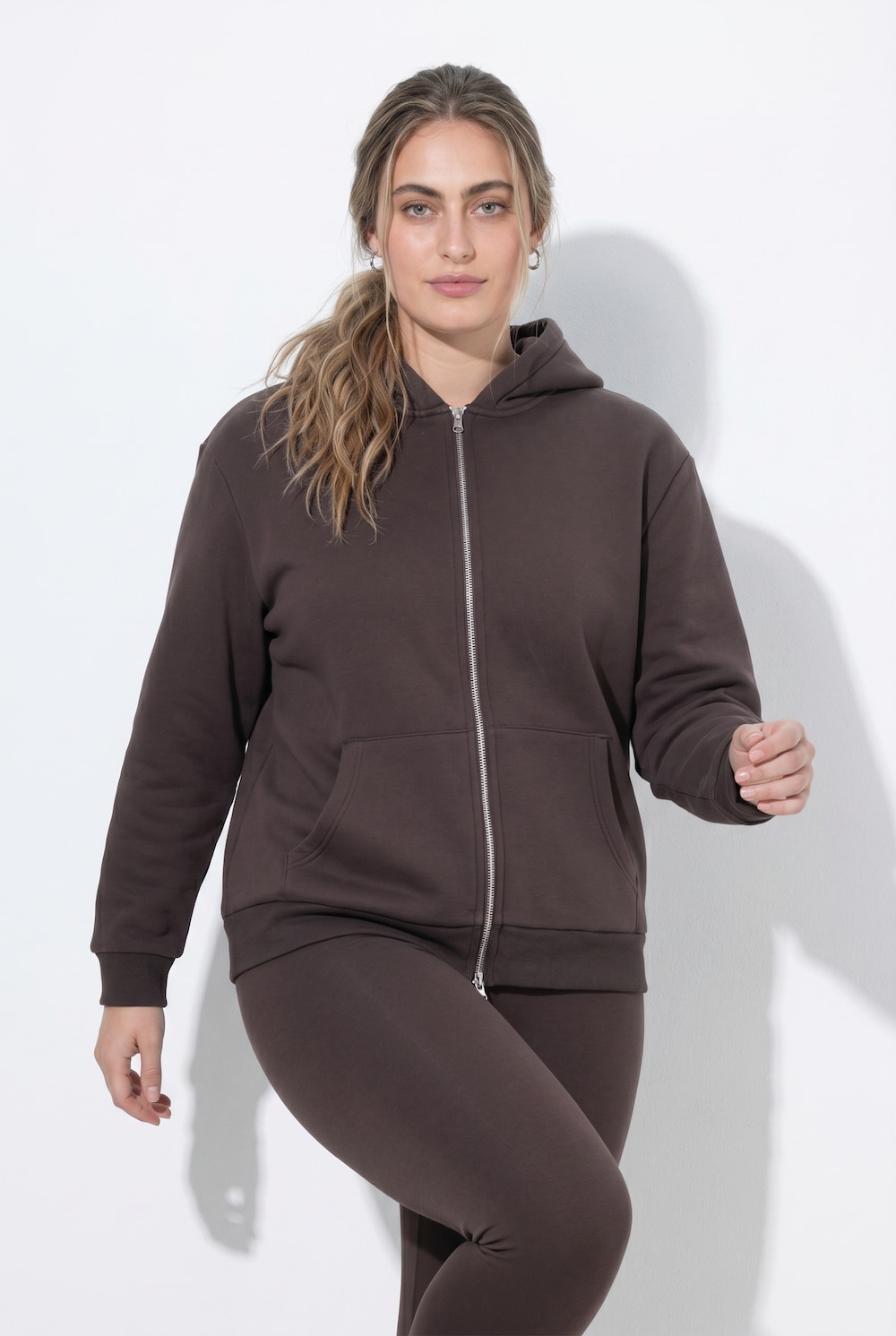 Sweatjacke, Webpelzfutter, Kapuze, Langarm