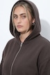 Veste en molleton, doublure en fausse fourrure, capuche et manches longues
