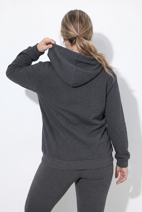 Sweatjacke, Webpelzfutter, Kapuze, Langarm