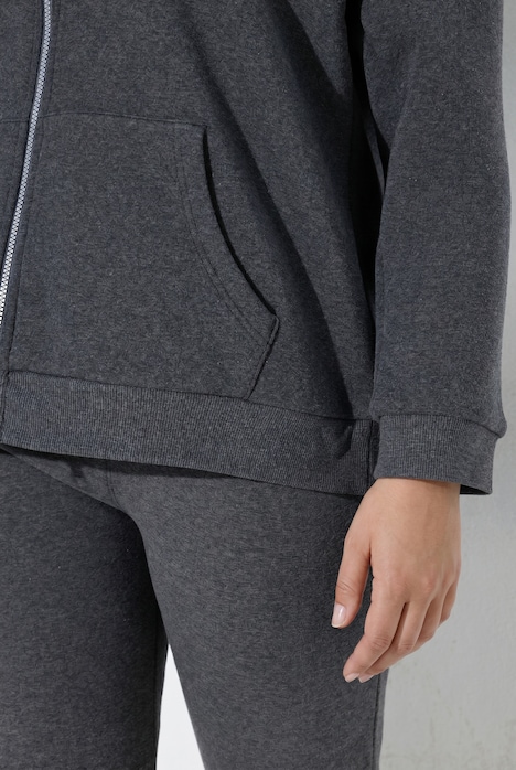 Sweatjacke, Webpelzfutter, Kapuze, Langarm