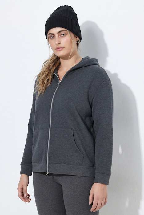 Sweatjacke, Webpelzfutter, Kapuze, Langarm