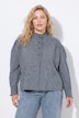 Blouse, Vichy-ruitjes, ruches, opstaande kraag, lange mouwen