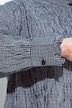 Blouse, Vichy-ruitjes, ruches, opstaande kraag, lange mouwen