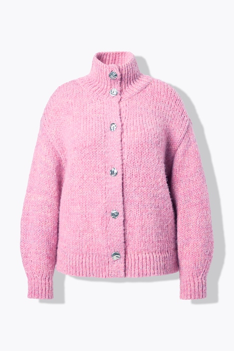 Strickjacke, oversized, Grobstrick, große Knöpfe