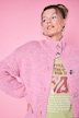 Strickjacke, oversized, Grobstrick, große Knöpfe