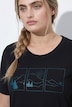 Functioneel T-shirt, bergmotief, ronde hals, korte mouwen