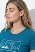 Functioneel T-shirt, bergmotief, ronde hals, korte mouwen