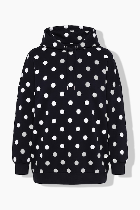 Hettegenser, oversized, genser med prikker, hette